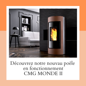 Poêle à granulés/pellets en fonctionnement au magasin Poêle à granulés/pellets en fonctionnement au magasin