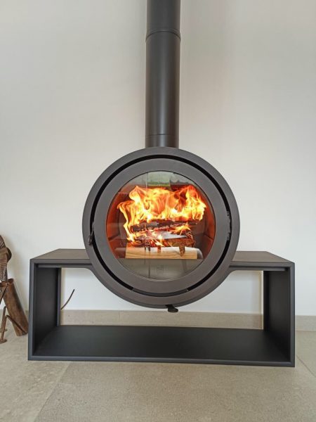 poêle à bois rond